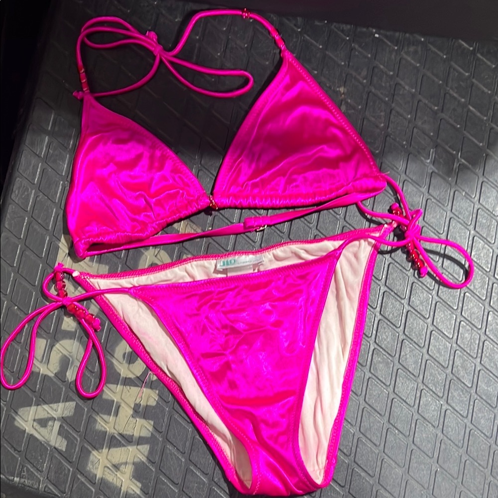 Vintage Jennifer Lopez Hot Pink Bikini